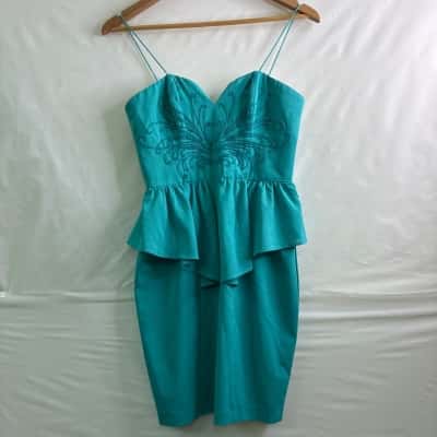 KUKU Womens  Size 8 Cocktail Dress Teal 