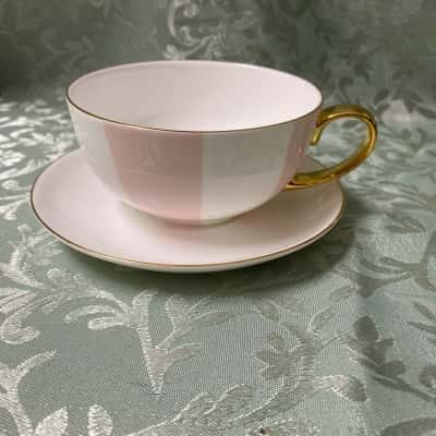 Zjoosh Teacup with Saucer Pink & White