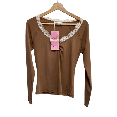 Peter Alexander Womens  Size M Long Sleeve Top Brown 