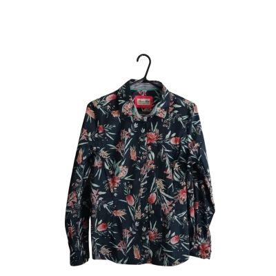 Thomas Cook Women's Size 12 Fitted Long Sleeve Shirt Multicolored / Navy Blue 