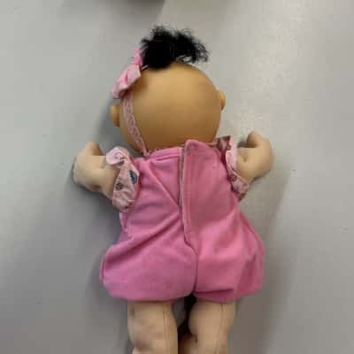 Cabbage Patch Kids Baby Doll Black Top Tuft Hair with Bow.