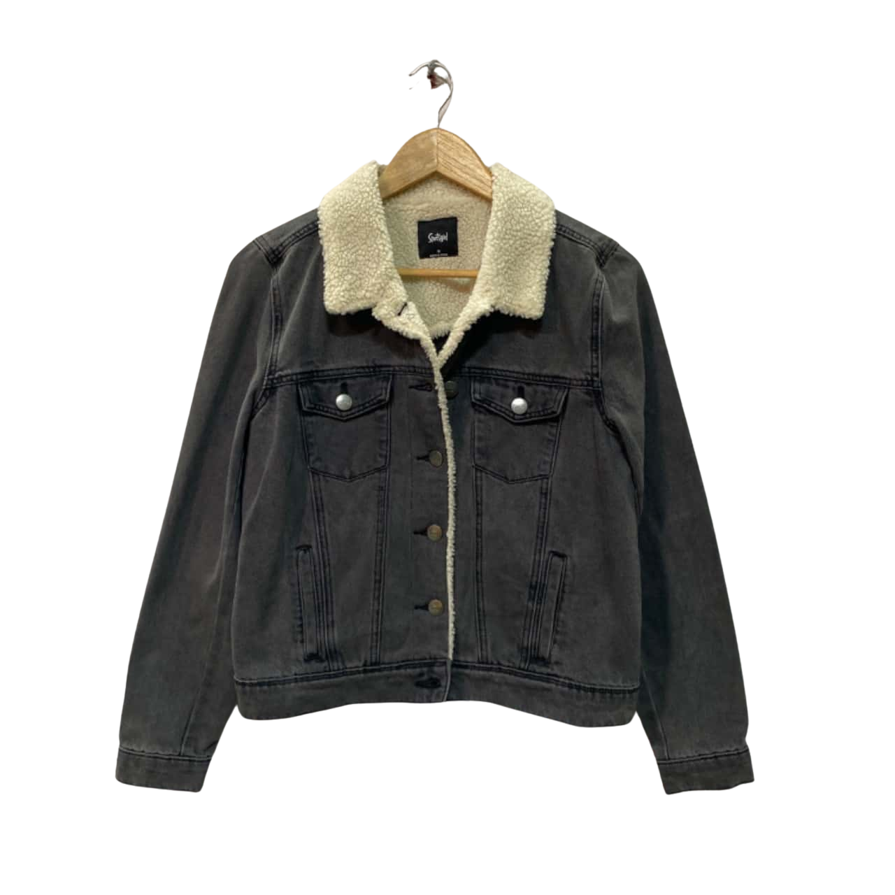 Sportsgirl Womens Size 10 Grey Denim Jacket (s)