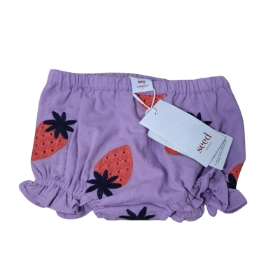Seed Heritage Kids Strawberry Embroidered Bloomer Shorts - size 1 