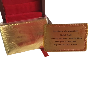 24K Gold Foil Playing Cards In Wooden Box