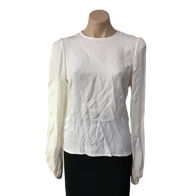 Zimmermann Womens Size 1 Pearl Colour Blouson Long Sleeve Top (new) 