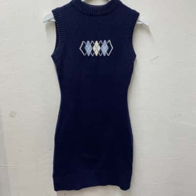 Divided H&M Womens  Size S Shift knit Dress Blue 
