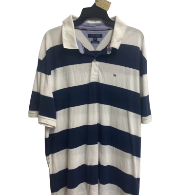 Tommy Hilfiger Mens  Size XXL Polo Shirt Navy Blue / White 