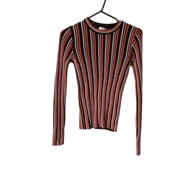 Womens Sheike Size 8 Beige / Brown / Orange / Pink Long Sleeve Top