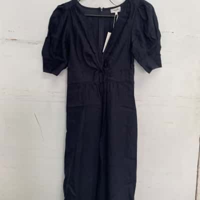 Seed Heritage Womens  Size 6 Midi Dress Navy Blue 