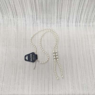 Saloos Classy & Elegant Faux Pearl/ Silver Tone & Diamante Band Tassel Necklace - Brand New with Tags 