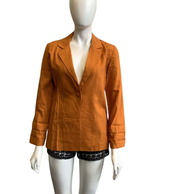 BNWT Capture Women's Size 8 Linen Blend Blazer Amber 