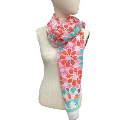NEW - Anna Chandler Scarf Green / Pink  / Red 
