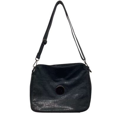 Vera May Green Textured Crossbody Handbag