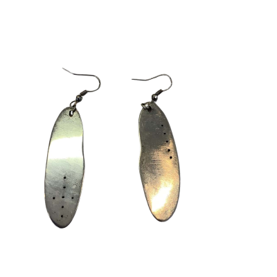 925 Silver Stamped Womens Dangle Plate Earrings  #1