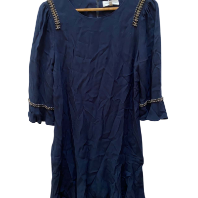 Veronika Maine Womens  Size 10 Long Sleeve Dress / Midi Dress Navy Blue 