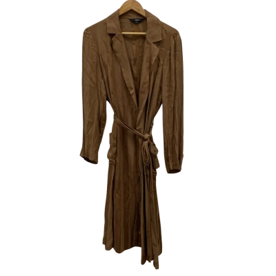 Motto Women's Size 12 Wrap Dress With Strap & Pockets Brown 