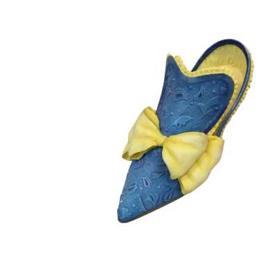 Blue & Yellow Bow Shoe Approx 11 x 5cm