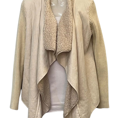 Womens  Size 8 Fur Coat Beige / Cream 