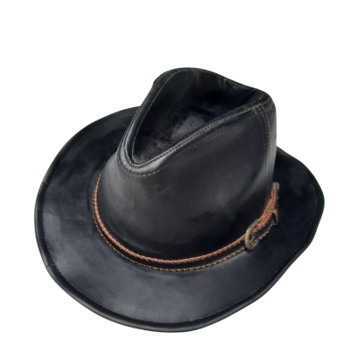 DOT&CO Goat Skin Black Hat. Size M
