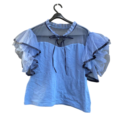 Kitten DAmour Womens La Luna Flutter Jersey Top Size 16 Blue 