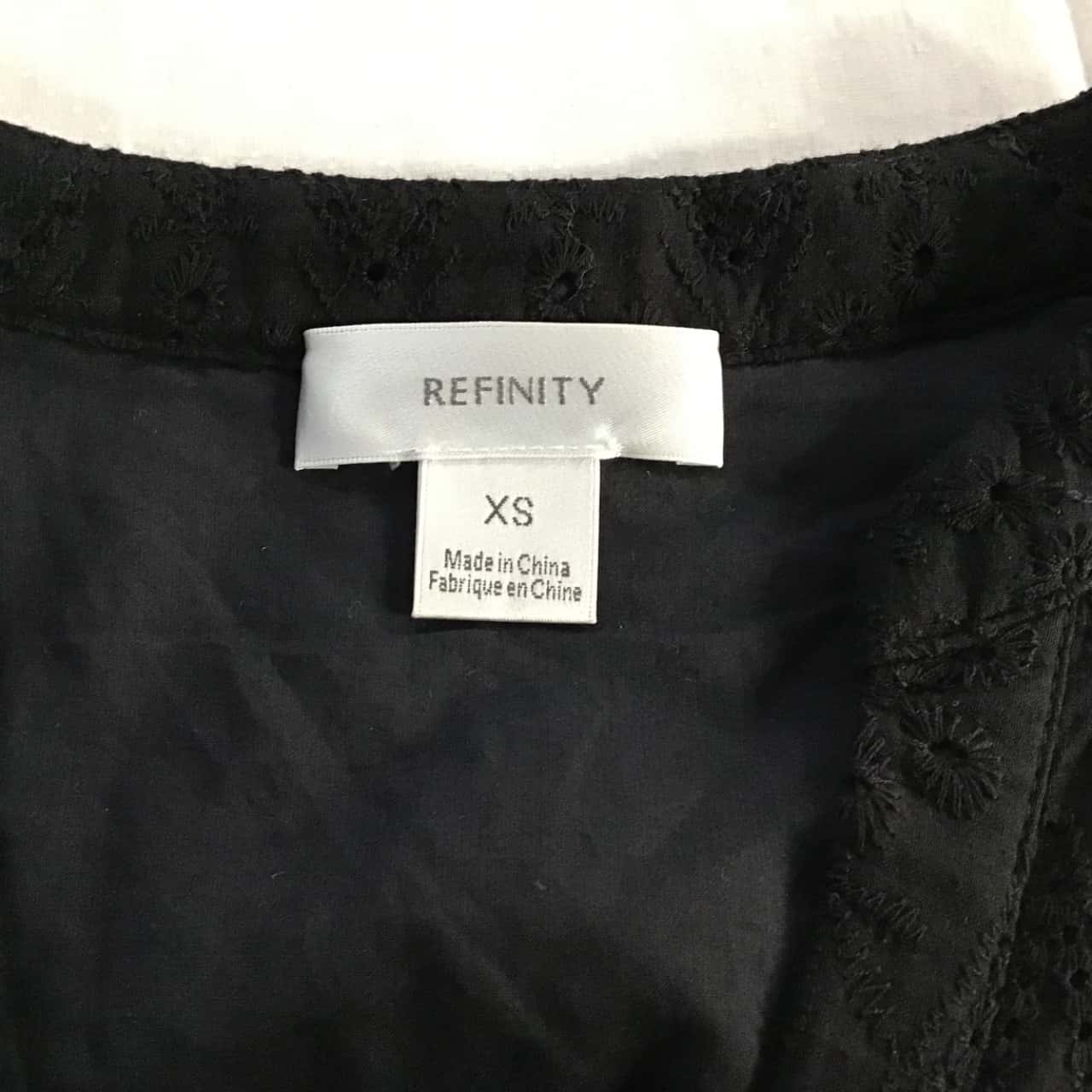 Refinity Shop Refinity Womens Size XS Black Broderie Anglaise 3/4 Sleeve Tiered Maxi ...