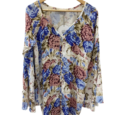 Auguste The Label Womens  Size 12 Long Sleeve Top Blue / Floral / Pink  