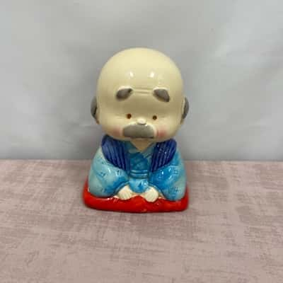 Vintage Grandpa Asian Money box ceramic 