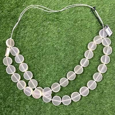 ELK Cream Translucent Beaded Layered Necklace 