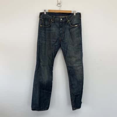 Levi Strauss & Co. Navy Blue 501 Denim Jeans  Size 34/32
