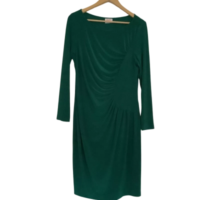 Leona Edmiston.  Emerald Green Side Ruched Dress.  Size 4 / 16
