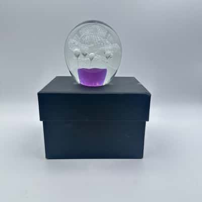 Stunning Dynasty Gallery Heirloom Purple & White Bubble Paperweight