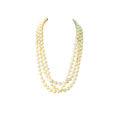  Womens vintage Beaded Faux Pearl long necklace