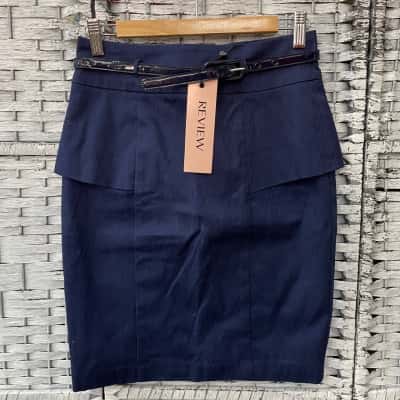 Review Womens  Size 8 Pencil Skirt Blue 