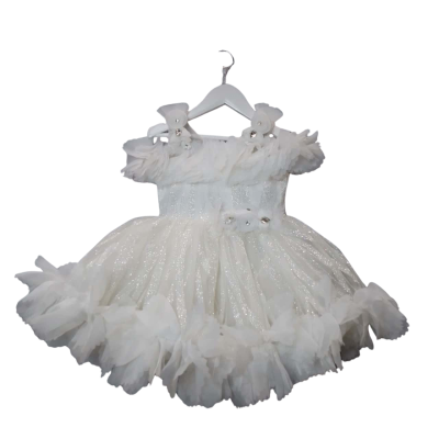 Kids Size 12-18m White Flower Girl Dress