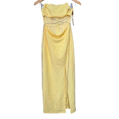 Saints + Secrets Womens  Size 8 Midi Dress / Strapless Dress Yellow 
