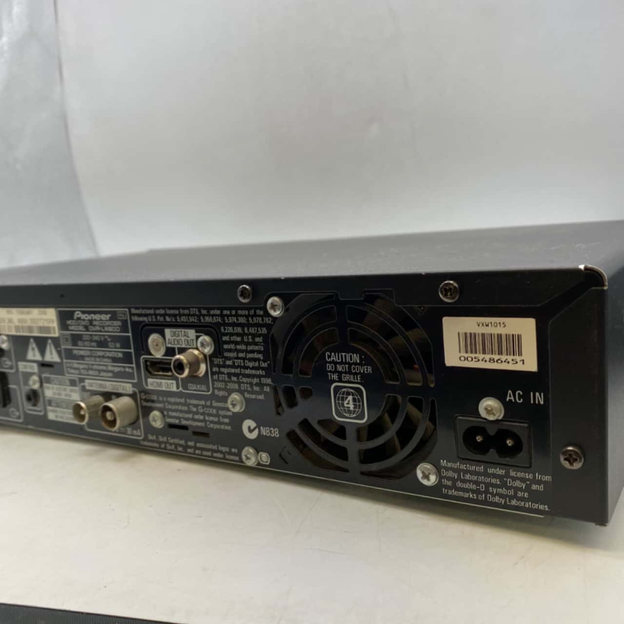 Pioneer HDD/DVD Recorder DVRLX 60D Tested & Tagged For Electrical