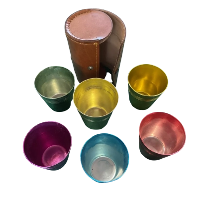 Vermont Vintage Anodised Aluminium Picnic Cups In PVC Carrying Case