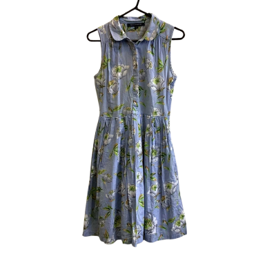 French Connection Women's Size 6 Sleeveless Midi Floral Dress Blue  