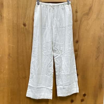 Seed Teen Off White Elastic-Waist Pants Size 10