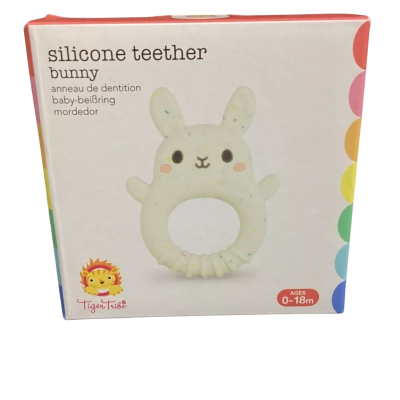  NEW - Tiger Tribe Bunny Silicone Teether White 