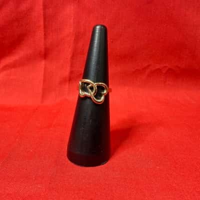 Gold Tone Double Heart Band Ring