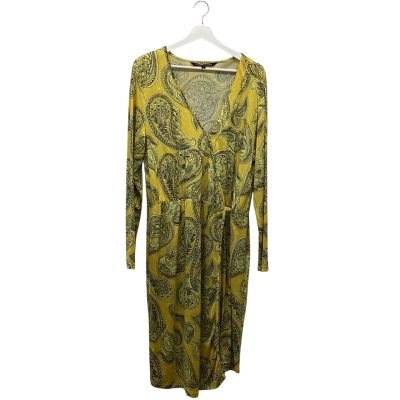 Charlie Brown Wrap Midi Dress - Yellow Paisley - Size 16