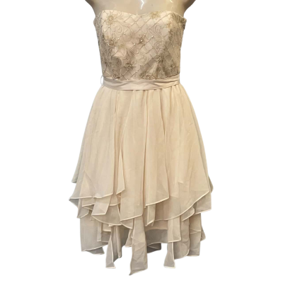 Forever New Womens Size 8 Party/Shoestring Strap/Strapless Dress Cream