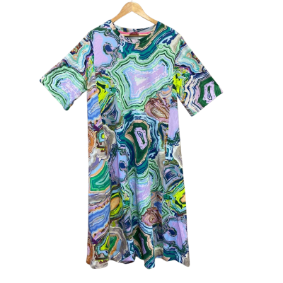 Obus Womens  Size 16 Free Size Dress Blue / Green / Multicoloured 