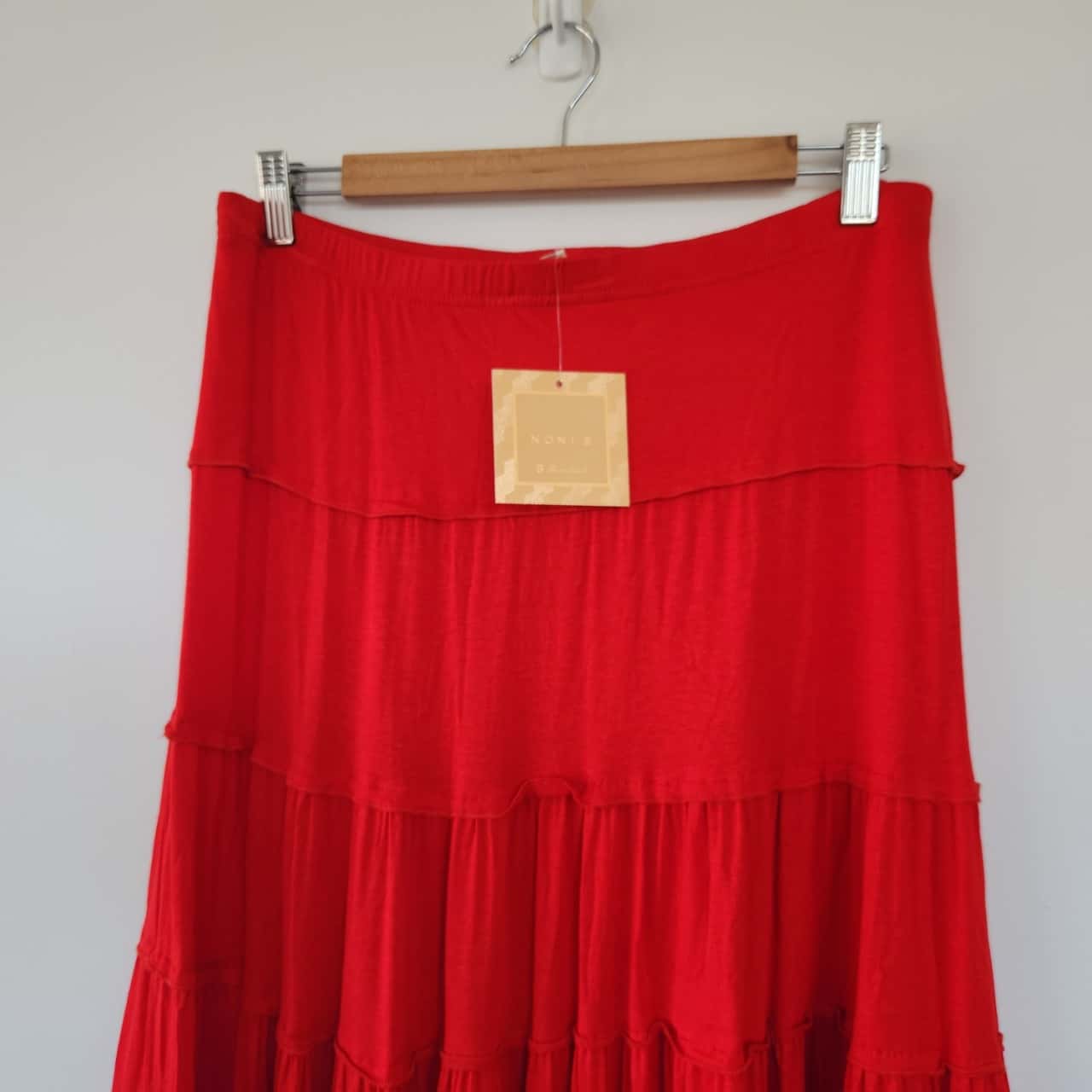Noni B Red Tiered Maxi Skirt Size 12 / L (s)