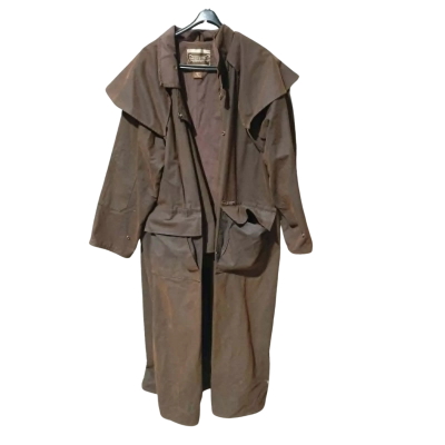 Driza-Bone Men's Oilskin Ranch/ Rider Heritage Long Coat - Size 7 / XL Brown - CH-115cms 