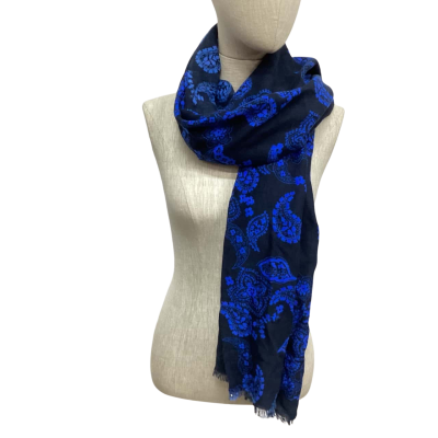 NEW Seed Heritage Paisley Scarf Blue / Navy Blue 