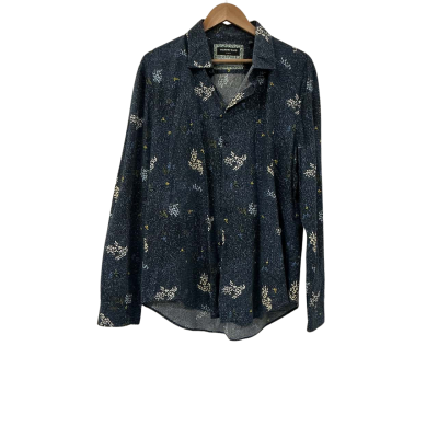 Country Road Mens Size XXL Long Sleeve Shirt Navy Blue 