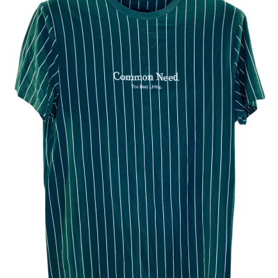Common Need Mens  T-shirt Size M Green / Striped / White 
