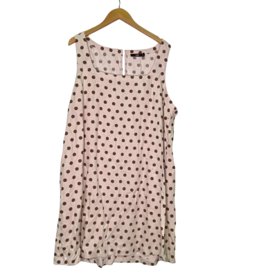 Sportsgirl Womens  Size 18 Midi Dress Beige / Brown / Polka Dot 